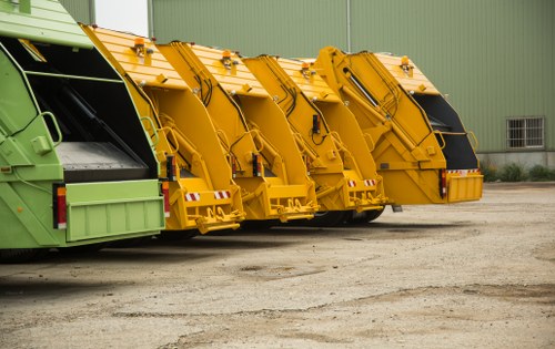 Professional delivering an enclosed and lockable skip in Hammersmith