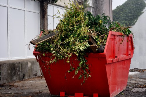 Professional waste removal team at a construction site